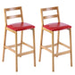 Modern Solid Wood Counter & Bar Stool Low Back Bar Stool with Wood Legs Red 2 Piece Set Clearhalo 'Bar Furniture' 'Bar Stools' 'bar_stools' 'furn' 'furn_bar_stools' 'furniture_bar_stools' 'Kitchen & Dining Furniture' 'kitchen&dining_furn' 'kitchen' 'kitchen_furn' Furniture' 4258875