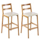 Modern Solid Wood Counter & Bar Stool Low Back Bar Stool with Wood Legs Off-White 2 Piece Set Clearhalo 'Bar Furniture' 'Bar Stools' 'bar_stools' 'furn' 'furn_bar_stools' 'furniture_bar_stools' 'Kitchen & Dining Furniture' 'kitchen&dining_furn' 'kitchen' 'kitchen_furn' Furniture' 4258877