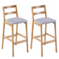 Modern Solid Wood Counter & Bar Stool Low Back Bar Stool with Wood Legs Light Gray 2 Piece Set Clearhalo 'Bar Furniture' 'Bar Stools' 'bar_stools' 'furn' 'furn_bar_stools' 'furniture_bar_stools' 'Kitchen & Dining Furniture' 'kitchen&dining_furn' 'kitchen' 'kitchen_furn' Furniture' 4258878