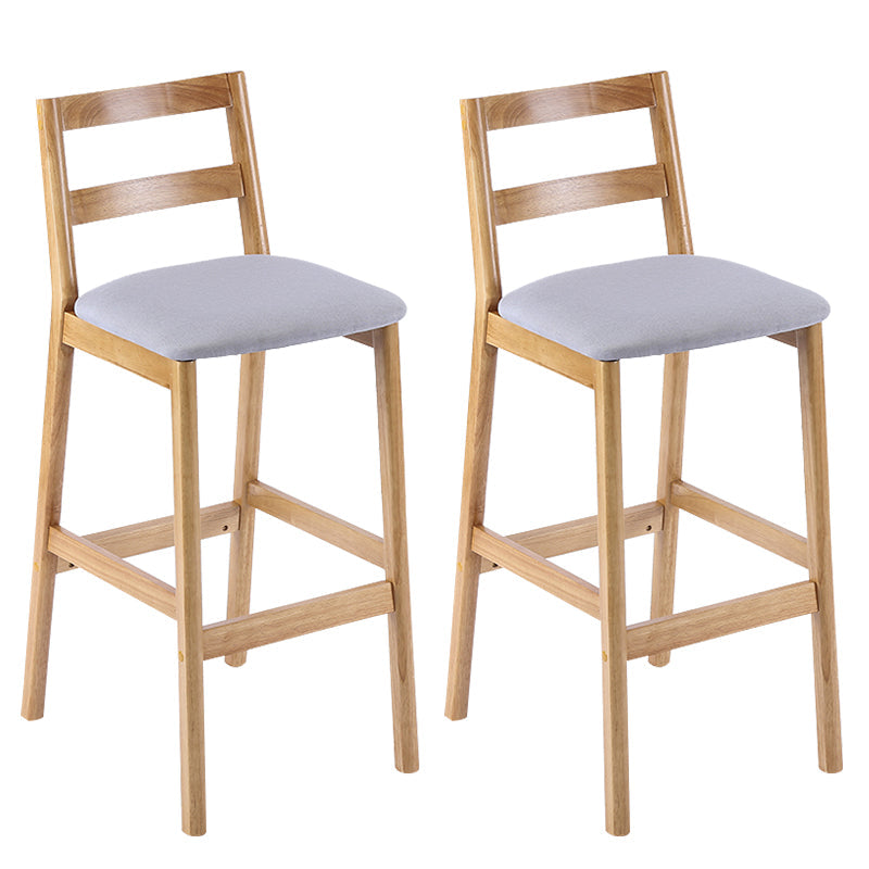 Modern Solid Wood Counter & Bar Stool Low Back Bar Stool with Wood Legs Light Gray 2 Piece Set Clearhalo 'Bar Furniture' 'Bar Stools' 'bar_stools' 'furn' 'furn_bar_stools' 'furniture_bar_stools' 'Kitchen & Dining Furniture' 'kitchen&dining_furn' 'kitchen' 'kitchen_furn' Furniture' 4258878
