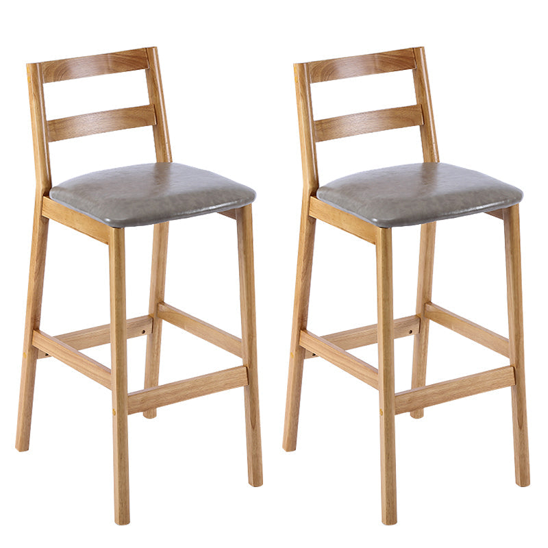 Modern Solid Wood Counter & Bar Stool Low Back Bar Stool with Wood Legs Grey 2 Piece Set Clearhalo 'Bar Furniture' 'Bar Stools' 'bar_stools' 'furn' 'furn_bar_stools' 'furniture_bar_stools' 'Kitchen & Dining Furniture' 'kitchen&dining_furn' 'kitchen' 'kitchen_furn' Furniture' 4258879
