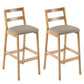 Modern Solid Wood Counter & Bar Stool Low Back Bar Stool with Wood Legs Khaki 2 Piece Set Clearhalo 'Bar Furniture' 'Bar Stools' 'bar_stools' 'furn' 'furn_bar_stools' 'furniture_bar_stools' 'Kitchen & Dining Furniture' 'kitchen&dining_furn' 'kitchen' 'kitchen_furn' Furniture' 4258882