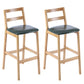 Modern Solid Wood Counter & Bar Stool Low Back Bar Stool with Wood Legs Blackish Green 2 Piece Set Clearhalo 'Bar Furniture' 'Bar Stools' 'bar_stools' 'furn' 'furn_bar_stools' 'furniture_bar_stools' 'Kitchen & Dining Furniture' 'kitchen&dining_furn' 'kitchen' 'kitchen_furn' Furniture' 4258883