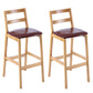 Modern Solid Wood Counter & Bar Stool Low Back Bar Stool with Wood Legs Brown 2 Piece Set Clearhalo 'Bar Furniture' 'Bar Stools' 'bar_stools' 'furn' 'furn_bar_stools' 'furniture_bar_stools' 'Kitchen & Dining Furniture' 'kitchen&dining_furn' 'kitchen' 'kitchen_furn' Furniture' 4258884