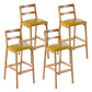 Modern Solid Wood Counter & Bar Stool Low Back Bar Stool with Wood Legs Ginger 4 Piece Set Clearhalo 'Bar Furniture' 'Bar Stools' 'bar_stools' 'furn' 'furn_bar_stools' 'furniture_bar_stools' 'Kitchen & Dining Furniture' 'kitchen&dining_furn' 'kitchen' 'kitchen_furn' Furniture' 4258886