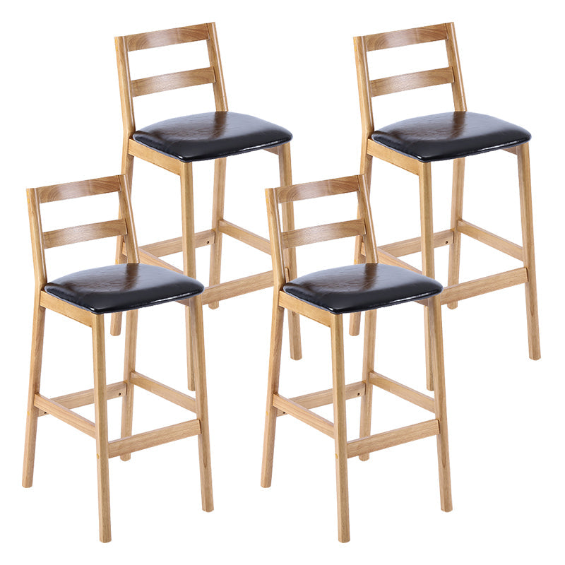 Modern Solid Wood Counter & Bar Stool Low Back Bar Stool with Wood Legs Black 4 Piece Set Clearhalo 'Bar Furniture' 'Bar Stools' 'bar_stools' 'furn' 'furn_bar_stools' 'furniture_bar_stools' 'Kitchen & Dining Furniture' 'kitchen&dining_furn' 'kitchen' 'kitchen_furn' Furniture' 4258889