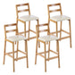 Modern Solid Wood Counter & Bar Stool Low Back Bar Stool with Wood Legs Off-White 4 Piece Set Clearhalo 'Bar Furniture' 'Bar Stools' 'bar_stools' 'furn' 'furn_bar_stools' 'furniture_bar_stools' 'Kitchen & Dining Furniture' 'kitchen&dining_furn' 'kitchen' 'kitchen_furn' Furniture' 4258890
