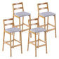 Modern Solid Wood Counter & Bar Stool Low Back Bar Stool with Wood Legs Light Gray 4 Piece Set Clearhalo 'Bar Furniture' 'Bar Stools' 'bar_stools' 'furn' 'furn_bar_stools' 'furniture_bar_stools' 'Kitchen & Dining Furniture' 'kitchen&dining_furn' 'kitchen' 'kitchen_furn' Furniture' 4258891