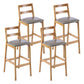 Modern Solid Wood Counter & Bar Stool Low Back Bar Stool with Wood Legs Grey 4 Piece Set Clearhalo 'Bar Furniture' 'Bar Stools' 'bar_stools' 'furn' 'furn_bar_stools' 'furniture_bar_stools' 'Kitchen & Dining Furniture' 'kitchen&dining_furn' 'kitchen' 'kitchen_furn' Furniture' 4258892