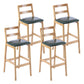 Modern Solid Wood Counter & Bar Stool Low Back Bar Stool with Wood Legs Blackish Green 4 Piece Set Clearhalo 'Bar Furniture' 'Bar Stools' 'bar_stools' 'furn' 'furn_bar_stools' 'furniture_bar_stools' 'Kitchen & Dining Furniture' 'kitchen&dining_furn' 'kitchen' 'kitchen_furn' Furniture' 4258896