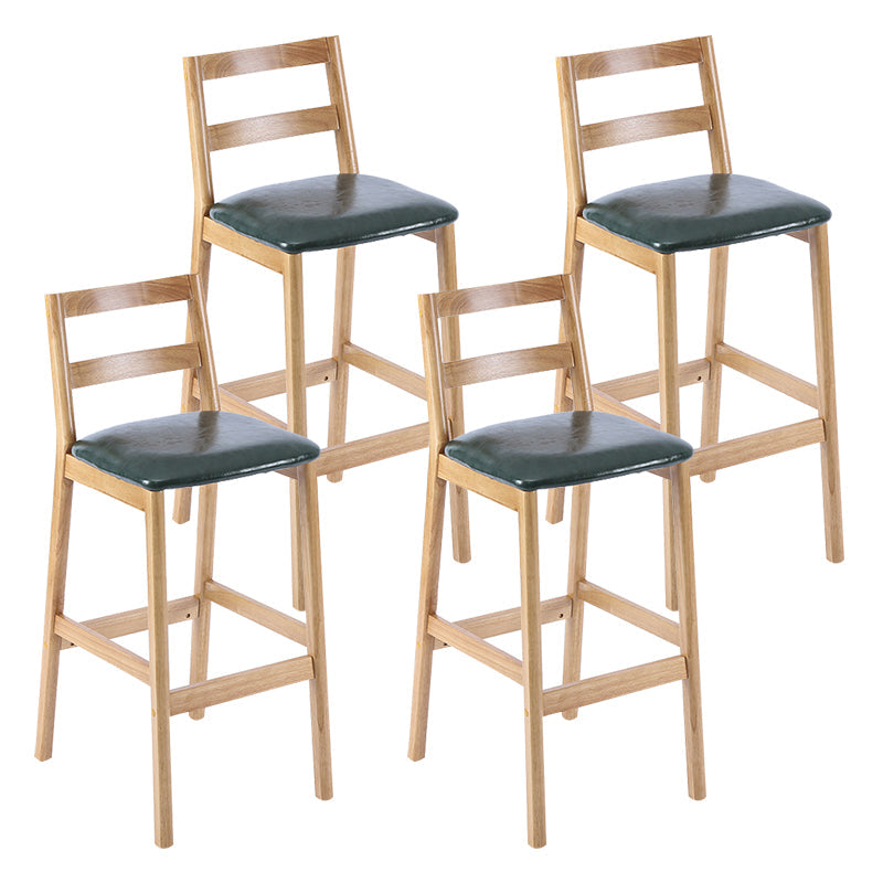 Modern Solid Wood Counter & Bar Stool Low Back Bar Stool with Wood Legs Blackish Green 4 Piece Set Clearhalo 'Bar Furniture' 'Bar Stools' 'bar_stools' 'furn' 'furn_bar_stools' 'furniture_bar_stools' 'Kitchen & Dining Furniture' 'kitchen&dining_furn' 'kitchen' 'kitchen_furn' Furniture' 4258896