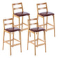 Modern Solid Wood Counter & Bar Stool Low Back Bar Stool with Wood Legs Brown 4 Piece Set Clearhalo 'Bar Furniture' 'Bar Stools' 'bar_stools' 'furn' 'furn_bar_stools' 'furniture_bar_stools' 'Kitchen & Dining Furniture' 'kitchen&dining_furn' 'kitchen' 'kitchen_furn' Furniture' 4258897