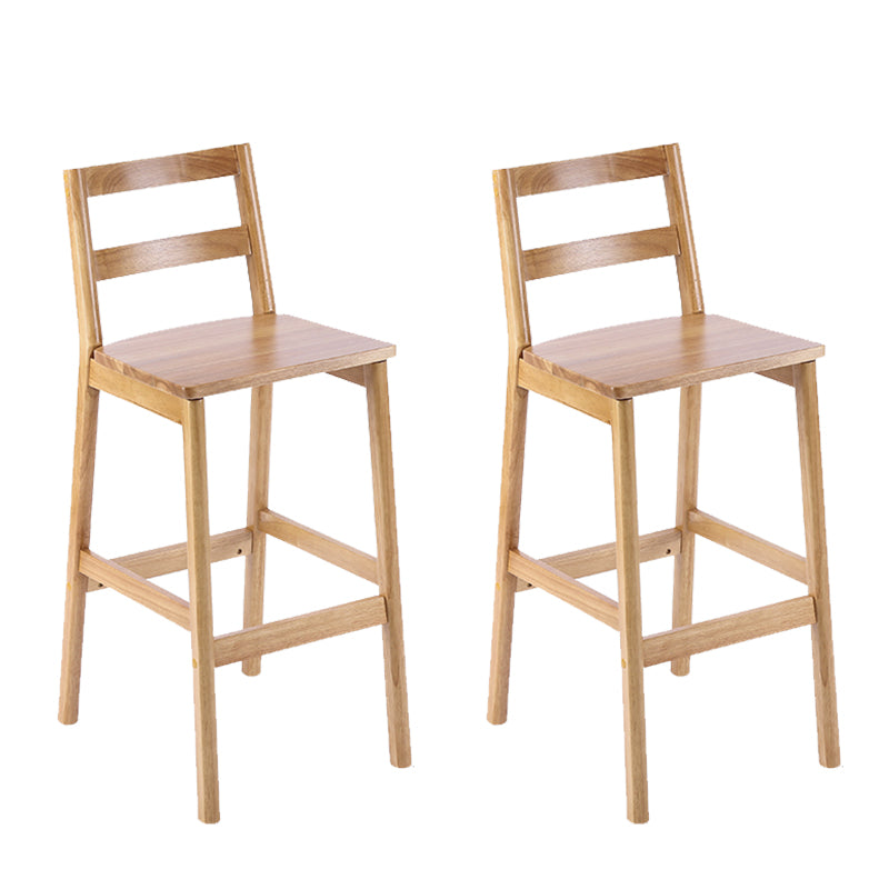 Modern Solid Wood Counter & Bar Stool Low Back Bar Stool with Wood Legs Natural 2 Piece Set Clearhalo 'Bar Furniture' 'Bar Stools' 'bar_stools' 'furn' 'furn_bar_stools' 'furniture_bar_stools' 'Kitchen & Dining Furniture' 'kitchen&dining_furn' 'kitchen' 'kitchen_furn' Furniture' 4258899