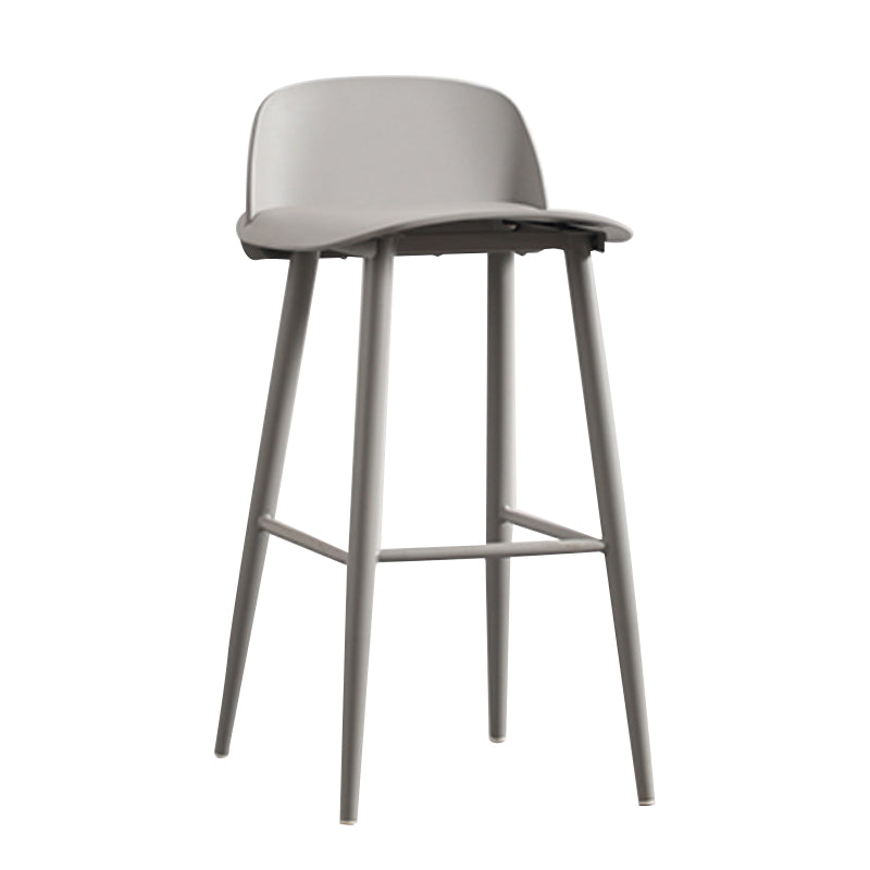 Modern Armless Backrest Counter Stool Steel Household Bar Stool with Plastic Seat Grey 1 Piece Clearhalo 'Bar Furniture' 'Bar Stools' 'bar_stools' 'furn' 'furn_bar_stools' 'furniture_bar_stools' 'Kitchen & Dining Furniture' 'kitchen&dining_furn' 'kitchen' 'kitchen_furn' Furniture' 4258979