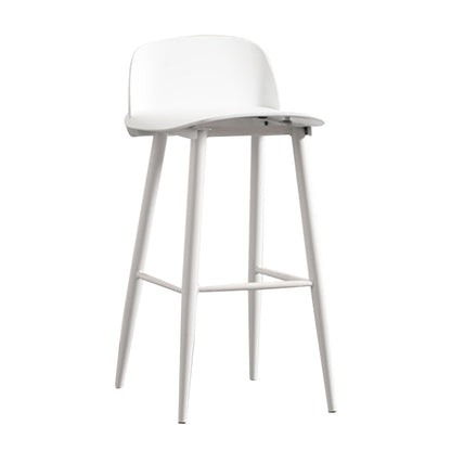 Modern Armless Backrest Counter Stool Steel Household Bar Stool with Plastic Seat White 1 Piece Clearhalo 'Bar Furniture' 'Bar Stools' 'bar_stools' 'furn' 'furn_bar_stools' 'furniture_bar_stools' 'Kitchen & Dining Furniture' 'kitchen&dining_furn' 'kitchen' 'kitchen_furn' Furniture' 4258983