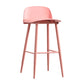 Modern Armless Backrest Counter Stool Steel Household Bar Stool with Plastic Seat Pink 1 Piece Clearhalo 'Bar Furniture' 'Bar Stools' 'bar_stools' 'furn' 'furn_bar_stools' 'furniture_bar_stools' 'Kitchen & Dining Furniture' 'kitchen&dining_furn' 'kitchen' 'kitchen_furn' Furniture' 4258985