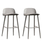 Modern Armless Backrest Counter Stool Steel Household Bar Stool with Plastic Seat Grey 2 Piece Set Clearhalo 'Bar Furniture' 'Bar Stools' 'bar_stools' 'furn' 'furn_bar_stools' 'furniture_bar_stools' 'Kitchen & Dining Furniture' 'kitchen&dining_furn' 'kitchen' 'kitchen_furn' Furniture' 4258989