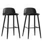 Modern Armless Backrest Counter Stool Steel Household Bar Stool with Plastic Seat Black 2 Piece Set Clearhalo 'Bar Furniture' 'Bar Stools' 'bar_stools' 'furn' 'furn_bar_stools' 'furniture_bar_stools' 'Kitchen & Dining Furniture' 'kitchen&dining_furn' 'kitchen' 'kitchen_furn' Furniture' 4258990