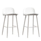 Modern Armless Backrest Counter Stool Steel Household Bar Stool with Plastic Seat White 2 Piece Set Clearhalo 'Bar Furniture' 'Bar Stools' 'bar_stools' 'furn' 'furn_bar_stools' 'furniture_bar_stools' 'Kitchen & Dining Furniture' 'kitchen&dining_furn' 'kitchen' 'kitchen_furn' Furniture' 4258992