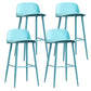 Modern Armless Backrest Counter Stool Steel Household Bar Stool with Plastic Seat Blue 4 Piece Set Clearhalo 'Bar Furniture' 'Bar Stools' 'bar_stools' 'furn' 'furn_bar_stools' 'furniture_bar_stools' 'Kitchen & Dining Furniture' 'kitchen&dining_furn' 'kitchen' 'kitchen_furn' Furniture' 4258994