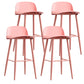 Modern Armless Backrest Counter Stool Steel Household Bar Stool with Plastic Seat Pink 4 Piece Set Clearhalo 'Bar Furniture' 'Bar Stools' 'bar_stools' 'furn' 'furn_bar_stools' 'furniture_bar_stools' 'Kitchen & Dining Furniture' 'kitchen&dining_furn' 'kitchen' 'kitchen_furn' Furniture' 4258997