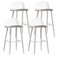 Modern Armless Backrest Counter Stool Steel Household Bar Stool with Plastic Seat White 4 Piece Set Clearhalo 'Bar Furniture' 'Bar Stools' 'bar_stools' 'furn' 'furn_bar_stools' 'furniture_bar_stools' 'Kitchen & Dining Furniture' 'kitchen&dining_furn' 'kitchen' 'kitchen_furn' Furniture' 4258998