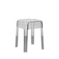 Modern Backless Plastic Bar Stool Footrest Square Stack-able Indoor Stool Clear 1 Piece Short Stool(18"H) Clearhalo 'Bar Furniture' 'Bar Stools' 'bar_stools' 'furn' 'furn_bar_stools' 'furniture_bar_stools' 'Kitchen & Dining Furniture' 'kitchen&dining_furn' 'kitchen' 'kitchen_furn' Furniture' 4259003