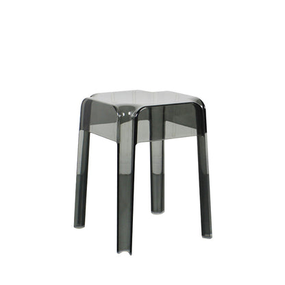 Modern Backless Plastic Bar Stool Footrest Square Stack-able Indoor Stool Smoke Gray 1 Piece Short Stool(18"H) Clearhalo 'Bar Furniture' 'Bar Stools' 'bar_stools' 'furn' 'furn_bar_stools' 'furniture_bar_stools' 'Kitchen & Dining Furniture' 'kitchen&dining_furn' 'kitchen' 'kitchen_furn' Furniture' 4259014