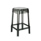 Modern Backless Plastic Bar Stool Footrest Square Stack-able Indoor Stool Smoke Gray 1 Piece Counter Stool(26"H) Clearhalo 'Bar Furniture' 'Bar Stools' 'bar_stools' 'furn' 'furn_bar_stools' 'furniture_bar_stools' 'Kitchen & Dining Furniture' 'kitchen&dining_furn' 'kitchen' 'kitchen_furn' Furniture' 4259015