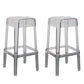 Modern Backless Plastic Bar Stool Footrest Square Stack-able Indoor Stool Clear 2 Piece Set Bar Stool(30"H) Clearhalo 'Bar Furniture' 'Bar Stools' 'bar_stools' 'furn' 'furn_bar_stools' 'furniture_bar_stools' 'Kitchen & Dining Furniture' 'kitchen&dining_furn' 'kitchen' 'kitchen_furn' Furniture' 4259019