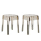 Modern Backless Plastic Bar Stool Footrest Square Stack-able Indoor Stool Amber 2 Piece Set Short Stool(18"H) Clearhalo 'Bar Furniture' 'Bar Stools' 'bar_stools' 'furn' 'furn_bar_stools' 'furniture_bar_stools' 'Kitchen & Dining Furniture' 'kitchen&dining_furn' 'kitchen' 'kitchen_furn' Furniture' 4259020