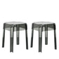 Modern Backless Plastic Bar Stool Footrest Square Stack-able Indoor Stool Smoke Gray 2 Piece Set Short Stool(18"H) Clearhalo 'Bar Furniture' 'Bar Stools' 'bar_stools' 'furn' 'furn_bar_stools' 'furniture_bar_stools' 'Kitchen & Dining Furniture' 'kitchen&dining_furn' 'kitchen' 'kitchen_furn' Furniture' 4259023