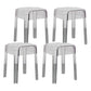 Modern Backless Plastic Bar Stool Footrest Square Stack-able Indoor Stool Clear 4 Piece Set Short Stool(18"H) Clearhalo 'Bar Furniture' 'Bar Stools' 'bar_stools' 'furn' 'furn_bar_stools' 'furniture_bar_stools' 'Kitchen & Dining Furniture' 'kitchen&dining_furn' 'kitchen' 'kitchen_furn' Furniture' 4259026