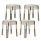 Modern Backless Plastic Bar Stool Footrest Square Stack-able Indoor Stool Amber 4 Piece Set Short Stool(18"H) Clearhalo 'Bar Furniture' 'Bar Stools' 'bar_stools' 'furn' 'furn_bar_stools' 'furniture_bar_stools' 'Kitchen & Dining Furniture' 'kitchen&dining_furn' 'kitchen' 'kitchen_furn' Furniture' 4259029