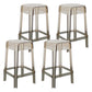 Modern Backless Plastic Bar Stool Footrest Square Stack-able Indoor Stool Amber 4 Piece Set Counter Stool(26"H) Clearhalo 'Bar Furniture' 'Bar Stools' 'bar_stools' 'furn' 'furn_bar_stools' 'furniture_bar_stools' 'Kitchen & Dining Furniture' 'kitchen&dining_furn' 'kitchen' 'kitchen_furn' Furniture' 4259030