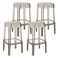 Modern Backless Plastic Bar Stool Footrest Square Stack-able Indoor Stool Amber 4 Piece Set Bar Stool(30"H) Clearhalo 'Bar Furniture' 'Bar Stools' 'bar_stools' 'furn' 'furn_bar_stools' 'furniture_bar_stools' 'Kitchen & Dining Furniture' 'kitchen&dining_furn' 'kitchen' 'kitchen_furn' Furniture' 4259031