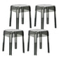 Modern Backless Plastic Bar Stool Footrest Square Stack-able Indoor Stool Smoke Gray 4 Piece Set Short Stool(18"H) Clearhalo 'Bar Furniture' 'Bar Stools' 'bar_stools' 'furn' 'furn_bar_stools' 'furniture_bar_stools' 'Kitchen & Dining Furniture' 'kitchen&dining_furn' 'kitchen' 'kitchen_furn' Furniture' 4259032