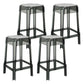 Modern Backless Plastic Bar Stool Footrest Square Stack-able Indoor Stool Smoke Gray 4 Piece Set Counter Stool(26"H) Clearhalo 'Bar Furniture' 'Bar Stools' 'bar_stools' 'furn' 'furn_bar_stools' 'furniture_bar_stools' 'Kitchen & Dining Furniture' 'kitchen&dining_furn' 'kitchen' 'kitchen_furn' Furniture' 4259033