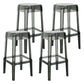 Modern Backless Plastic Bar Stool Footrest Square Stack-able Indoor Stool Smoke Gray 4 Piece Set Bar Stool(30"H) Clearhalo 'Bar Furniture' 'Bar Stools' 'bar_stools' 'furn' 'furn_bar_stools' 'furniture_bar_stools' 'Kitchen & Dining Furniture' 'kitchen&dining_furn' 'kitchen' 'kitchen_furn' Furniture' 4259034