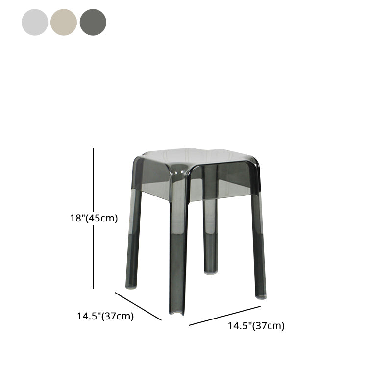 Modern Backless Plastic Bar Stool Footrest Square Stack-able Indoor Stool Clearhalo 'Bar Furniture' 'Bar Stools' 'bar_stools' 'furn' 'furn_bar_stools' 'furniture_bar_stools' 'Kitchen & Dining Furniture' 'kitchen&dining_furn' 'kitchen' 'kitchen_furn' Furniture' 4259035