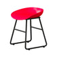 Contemporary Bucket Counter Bar Stool Armless Plastic Bar Stool with Footrest, Iron Base Red 1 Piece Short Stool(18"H) Clearhalo 'Bar Furniture' 'Bar Stools' 'bar_stools' 'furn' 'furn_bar_stools' 'furniture_bar_stools' 'Kitchen & Dining Furniture' 'kitchen&dining_furn' 'kitchen' 'kitchen_furn' Furniture' 4259039