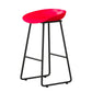 Contemporary Bucket Counter Bar Stool Armless Plastic Bar Stool with Footrest, Iron Base Red 1 Piece Counter Stool(26"H) Clearhalo 'Bar Furniture' 'Bar Stools' 'bar_stools' 'furn' 'furn_bar_stools' 'furniture_bar_stools' 'Kitchen & Dining Furniture' 'kitchen&dining_furn' 'kitchen' 'kitchen_furn' Furniture' 4259040