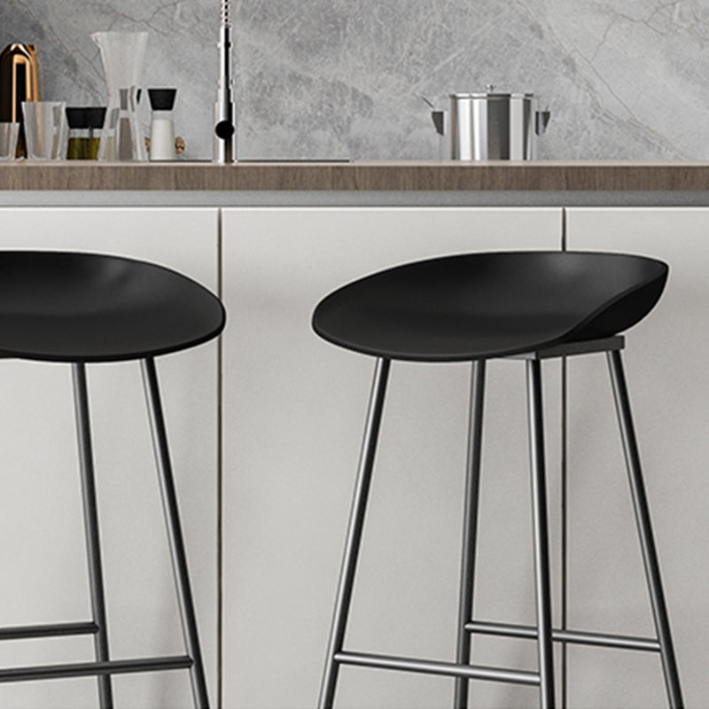 Contemporary Bucket Counter Bar Stool Armless Plastic Bar Stool with Footrest, Iron Base Clearhalo 'Bar Furniture' 'Bar Stools' 'bar_stools' 'furn' 'furn_bar_stools' 'furniture_bar_stools' 'Kitchen & Dining Furniture' 'kitchen&dining_furn' 'kitchen' 'kitchen_furn' Furniture' 4259044