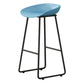 Contemporary Bucket Counter Bar Stool Armless Plastic Bar Stool with Footrest, Iron Base Blue 1 Piece Bar Stool(30"H) Clearhalo 'Bar Furniture' 'Bar Stools' 'bar_stools' 'furn' 'furn_bar_stools' 'furniture_bar_stools' 'Kitchen & Dining Furniture' 'kitchen&dining_furn' 'kitchen' 'kitchen_furn' Furniture' 4259046