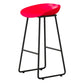Contemporary Bucket Counter Bar Stool Armless Plastic Bar Stool with Footrest, Iron Base Red 1 Piece Bar Stool(30"H) Clearhalo 'Bar Furniture' 'Bar Stools' 'bar_stools' 'furn' 'furn_bar_stools' 'furniture_bar_stools' 'Kitchen & Dining Furniture' 'kitchen&dining_furn' 'kitchen' 'kitchen_furn' Furniture' 4259047