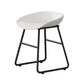 Contemporary Bucket Counter Bar Stool Armless Plastic Bar Stool with Footrest, Iron Base White 1 Piece Short Stool(18"H) Clearhalo 'Bar Furniture' 'Bar Stools' 'bar_stools' 'furn' 'furn_bar_stools' 'furniture_bar_stools' 'Kitchen & Dining Furniture' 'kitchen&dining_furn' 'kitchen' 'kitchen_furn' Furniture' 4259049