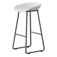 Contemporary Bucket Counter Bar Stool Armless Plastic Bar Stool with Footrest, Iron Base White 1 Piece Bar Stool(30"H) Clearhalo 'Bar Furniture' 'Bar Stools' 'bar_stools' 'furn' 'furn_bar_stools' 'furniture_bar_stools' 'Kitchen & Dining Furniture' 'kitchen&dining_furn' 'kitchen' 'kitchen_furn' Furniture' 4259051