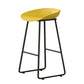 Contemporary Bucket Counter Bar Stool Armless Plastic Bar Stool with Footrest, Iron Base Yellow 1 Piece Counter Stool(26"H) Clearhalo 'Bar Furniture' 'Bar Stools' 'bar_stools' 'furn' 'furn_bar_stools' 'furniture_bar_stools' 'Kitchen & Dining Furniture' 'kitchen&dining_furn' 'kitchen' 'kitchen_furn' Furniture' 4259053