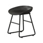 Contemporary Bucket Counter Bar Stool Armless Plastic Bar Stool with Footrest, Iron Base Black 1 Piece Short Stool(18"H) Clearhalo 'Bar Furniture' 'Bar Stools' 'bar_stools' 'furn' 'furn_bar_stools' 'furniture_bar_stools' 'Kitchen & Dining Furniture' 'kitchen&dining_furn' 'kitchen' 'kitchen_furn' Furniture' 4259055