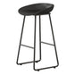Contemporary Bucket Counter Bar Stool Armless Plastic Bar Stool with Footrest, Iron Base Black 1 Piece Bar Stool(30"H) Clearhalo 'Bar Furniture' 'Bar Stools' 'bar_stools' 'furn' 'furn_bar_stools' 'furniture_bar_stools' 'Kitchen & Dining Furniture' 'kitchen&dining_furn' 'kitchen' 'kitchen_furn' Furniture' 4259057